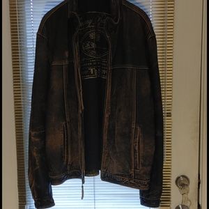 Tommy Bahamas men's XL distressed leather jacket